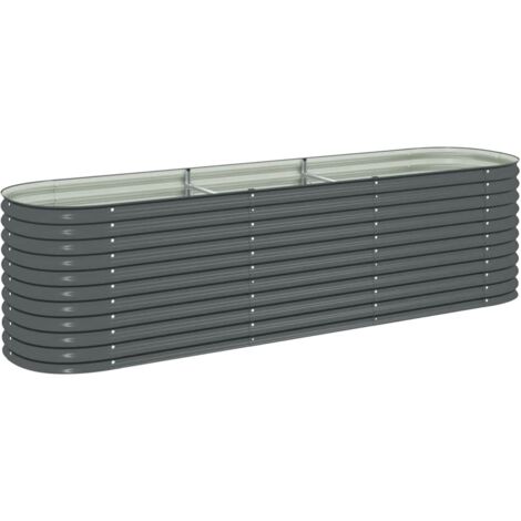 vidaXL Garten-Hochbeet 320x80x81 cm Verzinkter Stahl Grau