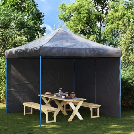vidaXL Party Tent Sidewall 2 pcs with Zipper PE Anthracite (1/5)
