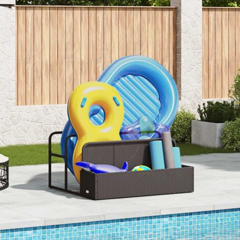 vidaXL Pool Aufbewahrungsbehälter Schwarz 110x100x57 cm Poly Rattan (1/5)