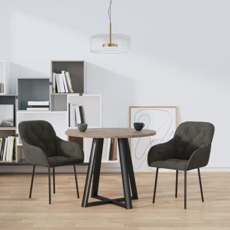 Esszimmerstühle 2 Stk. Dunkelgrau Samt vidaXL78310 (1/5)