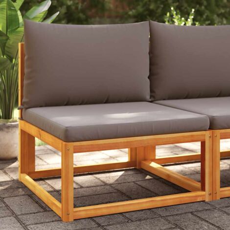 vidaXL Garden Sofa Armless with Cushions Wood Acacia&Rope