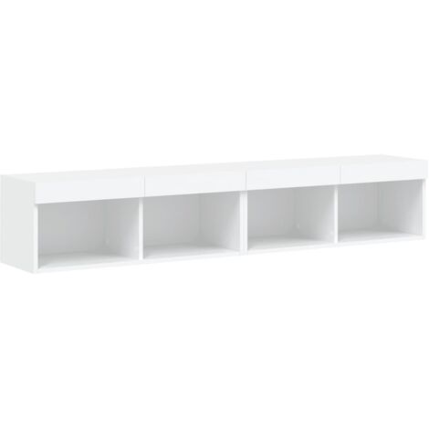 vidaXL 2 Piece TV Cabinet Set with LED Lights White 80x30x30 cm