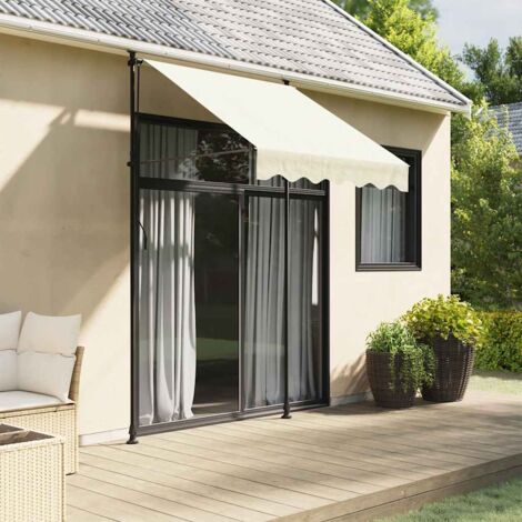 vidaXL  Manual Retractable Awning  Cream