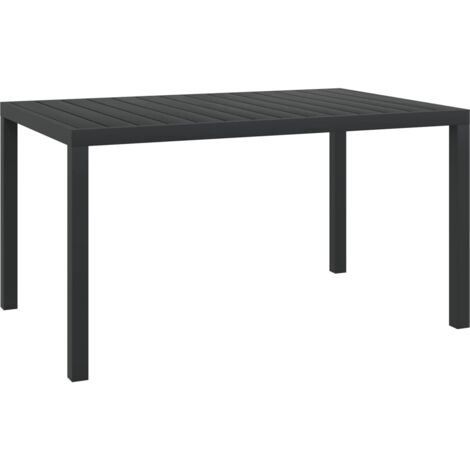 vidaXL Gartentisch Schwarz 150x90x74 cm Aluminium und WPC