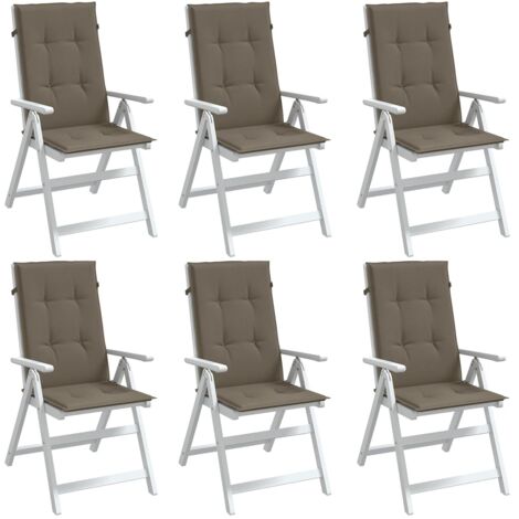 vidaXL Hochlehner-Auflagen 6 Stk. Melange Taupe 120x50x4 cm Stoff