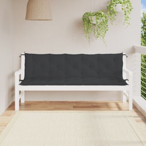 Gartenbank-Auflagen 2 Stk. Schwarz 180x50x7 cm Oxford-Gewebe vidaXL