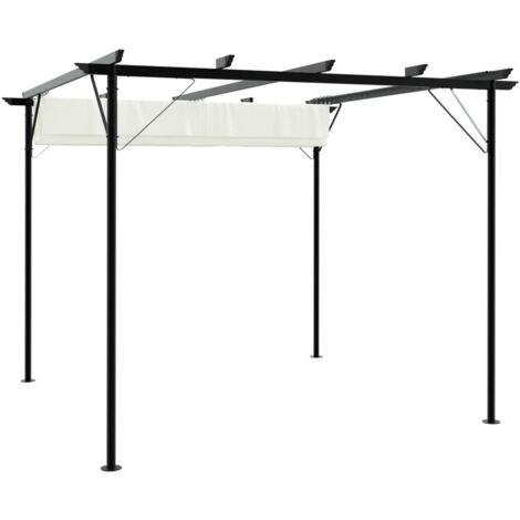 vidaXL Pergola mit Versenkbarem Dach Cremewei 3x3 m Stahl