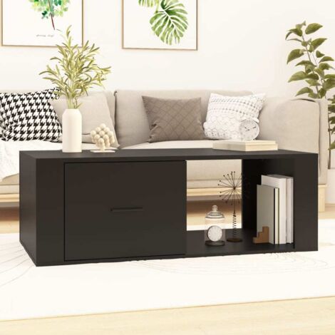 vidaXL Coffee Table Black 100x50,5x35 cm Engineered Wood (1/5)