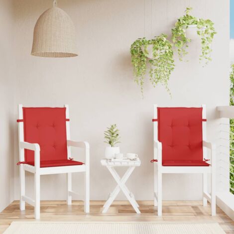 Gartenstuhlauflagen für Niedriglehner 2 Stk. Rot 100x50x3 cm vidaXL