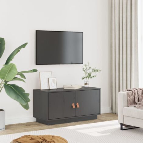 vidaXL TV Cabinet Grey 80x34x40 cm Solid Wood Pine (1/5)