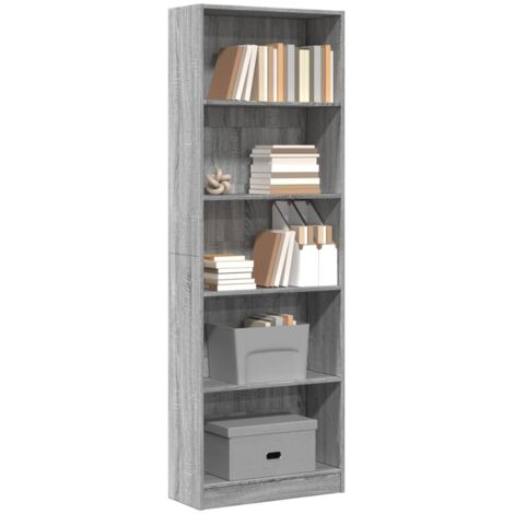 vidaXL Bücherregal Sonoma Grau 60x24x176 cm Holz