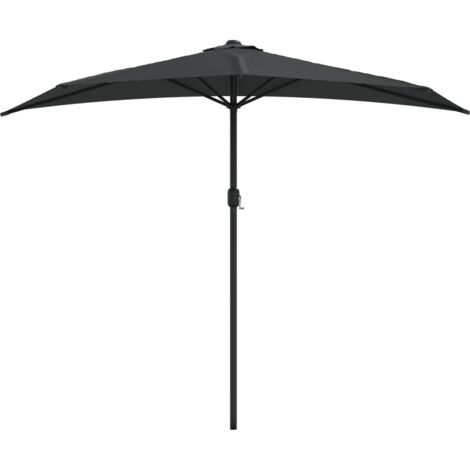 Balkon-Sonnenschirm mit Alu-Mast Anthrazit 270x144 cm Halbrund vidaXL