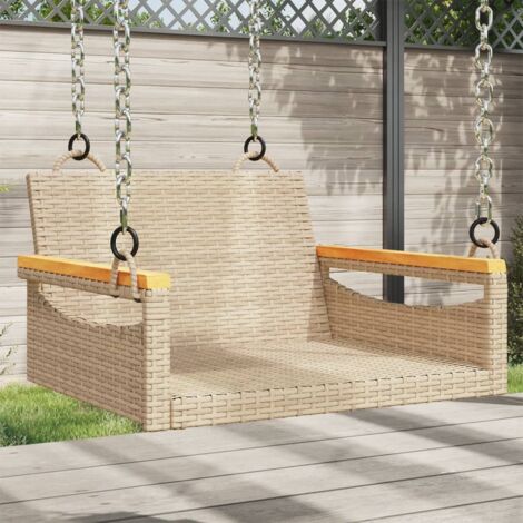 Hängesessel Beige 63x62x40 cm Poly Rattan vidaXL302410
