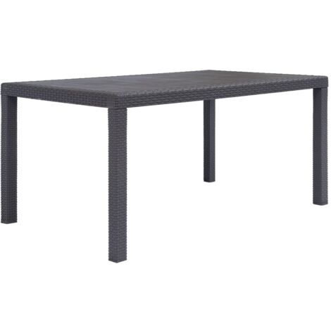 vidaXL Garden Table Brown 150x90x72 cm Plastic Rattan Look