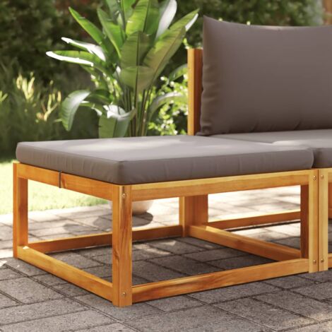 vidaXL Garden Footstool with Cushion 65x65x29 cm Solid Wood Acacia