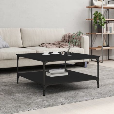 Café-Tisch schwarz 80x80x40 cm aus Ingenieurholz