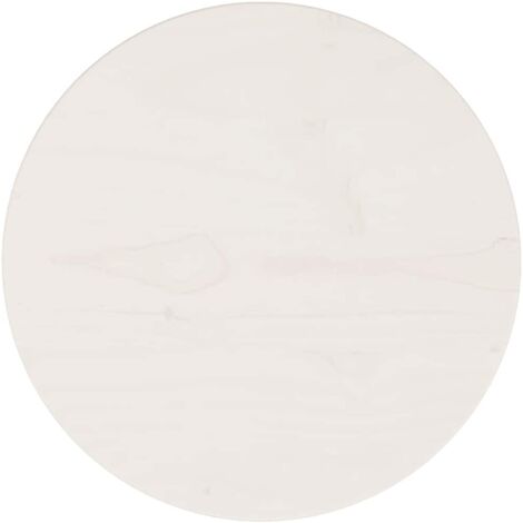 vidaXL Tischplatte Weiß Ø30x2,5 cm Massivholz Kiefer