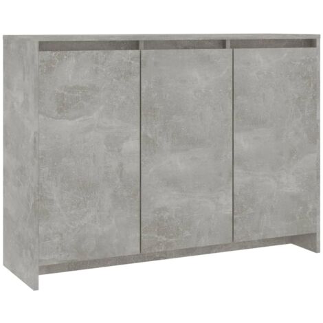 vidaXL Sideboard Concrete Grey 102x33x75 cm Engineered Wood