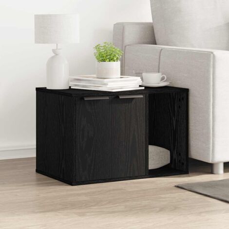 vidaXL Katzenklo Schwarz Eichen-Optik 60x40x40 cm Holzwerkstoff (1/5)