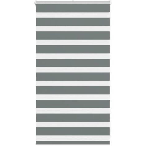 vidaXL Zebra Blind Dark Grey 85x100 cm Fabric Width 80,9 cm Polyester
