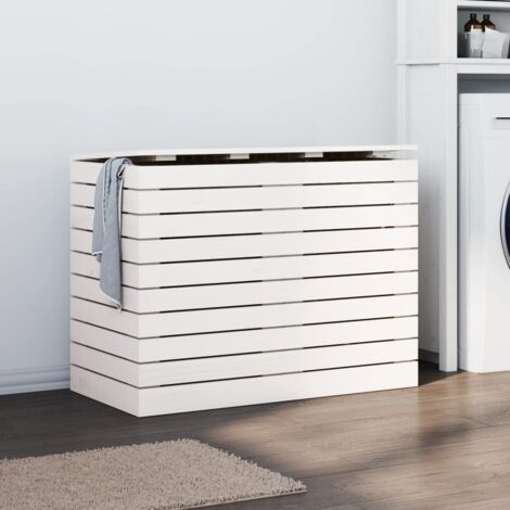 vidaXL Laundry Basket White 88,5x44x66 cm Solid Wood Pine
