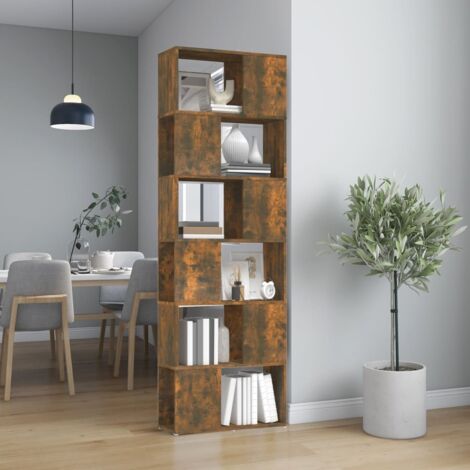 vidaXL Book Cabinet/Room Divider Smoked Oak 60x24x186 cm (1/5)