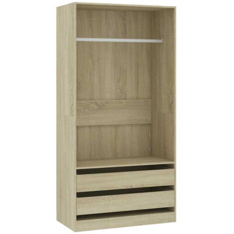 vidaXL Wardrobe Sonoma Oak 100x50x200 cm Engineered Wood