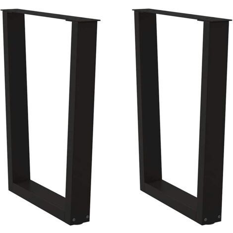 vidaXL Dining Table Legs V-Shape 2 pcs Black 60x(72-73,3) cm Steel