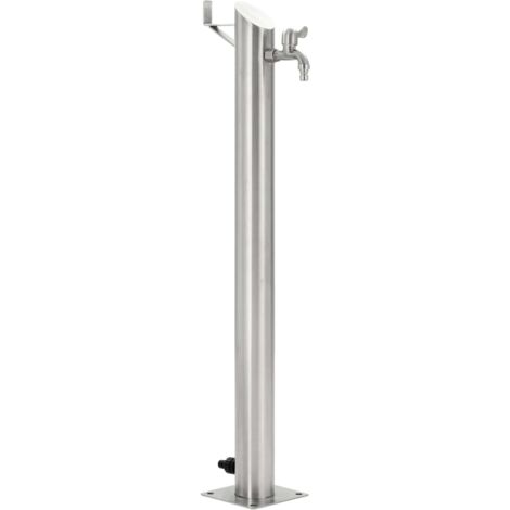 Garten-Wassersäule Edelstahl Rund 95 cm vidaXL