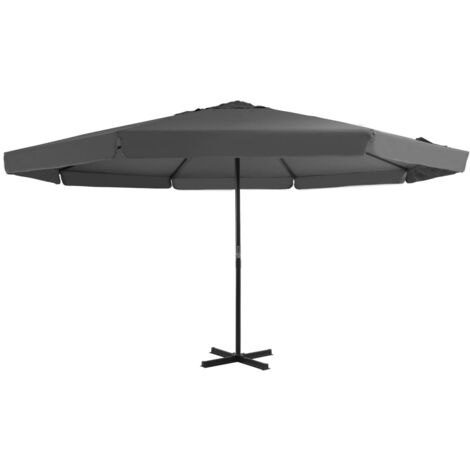 vidaXL Sonnenschirm 500 cm – Aluminium-Mast – UV-beständig – stabiler Stand – Kurbelmechanismus – anthrazit (1/5)