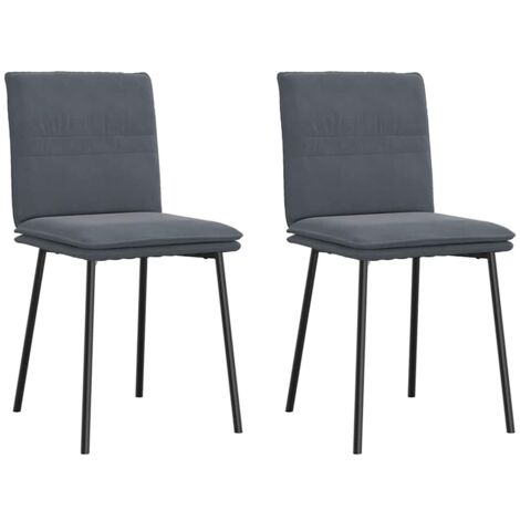 Esszimmerstühle 2 Stk. Dunkelgrau Samt vidaXL151375 (1/5)