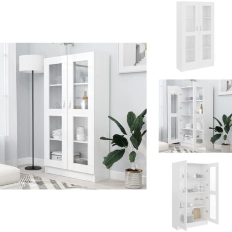 vidaXL Vitrinenschrank Weiß 82,5x30,5x150 cm Holzwerkstoff