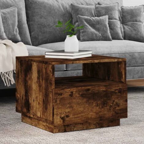 Couchtisch mit LED-Lichtern Raucheiche 50x49x40 cm