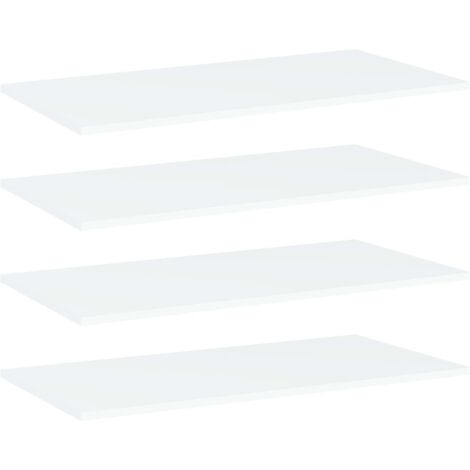 Bücherregalpaneele 4 Stück weiß, Melaminholz