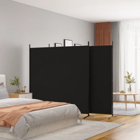 vidaXL Trennwand 3 Paneele Schwarz 525x180 cm Stoff
