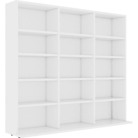 vidaXL CD Cabinet White 100x23x89.5 cm Engineered Wood