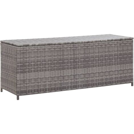 vidaXL Garten-Auflagenbox Grau 120x50x60 cm Poly Rattan
