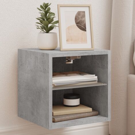 TV-Wandschrank mit LED-Leuchten Betongrau 30x28,5x30 cm vidaXL