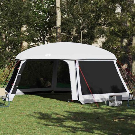vidaXL Poolzelt mit abnehmbarem Überzelt Netzwänden Grau 670x590cm