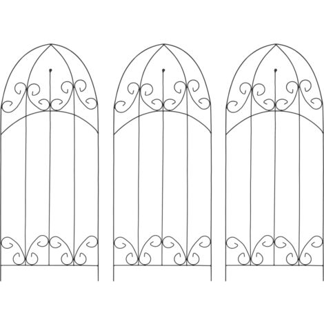 vidaXL Plant Climbing Racks 3 pcs Black 40x100 cm Iron