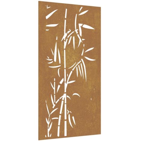 Wanddekoration Garten 105x55 cm Cortenstahl Bamboo Design