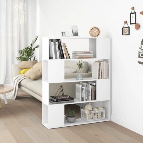 vidaXL Book Cabinet Room Divider White 100x24x124 cm (1/5)