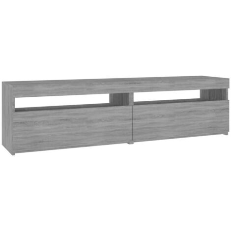 vidaXL TV Cabinet with LED Lights 2 pcs Grey Sonoma 75x35x40 cm