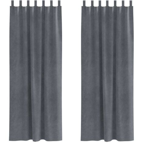 vidaXL Blackout Curtains 2 pcs Light Grey 140 x 245 cm Velvet