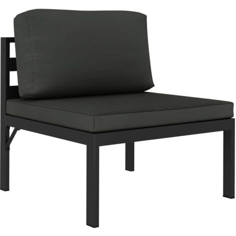 vidaXL 3-tlg. Garten-Lounge-Set mit Kissen Aluminium Anthrazit