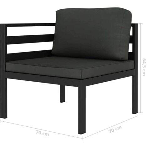 vidaXL 3-tlg. Garten-Lounge-Set mit Kissen Aluminium Anthrazit