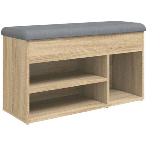vidaXL Shoe Bench Sonoma Oak 82x32x45,5 cm Engineered Wood