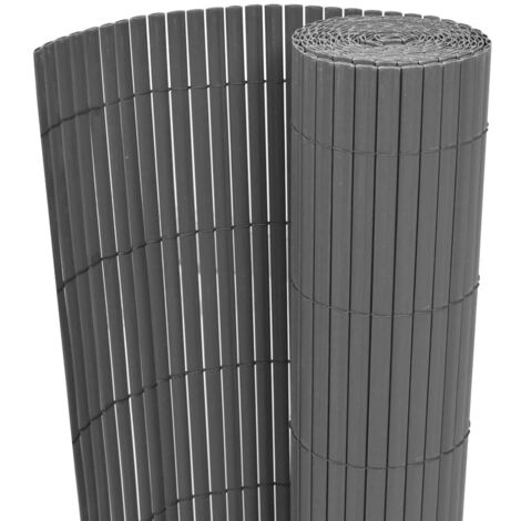 vidaXL Gartenzaun Doppelseitig PVC 90 x 500 cm Grau