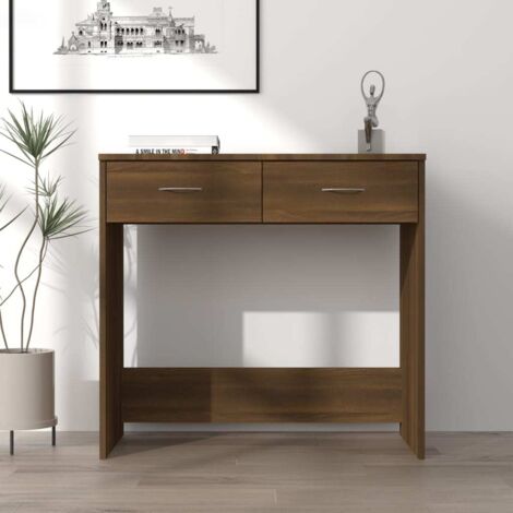 vidaXL Desk Brown Oak 80x40x75 cm Engineered Wood
