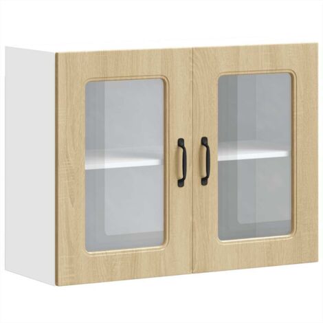 Küchen-Hängeschrank mit Glastür Kalmar Sonoma-Eiche Holzwerkstoff vidaXL
